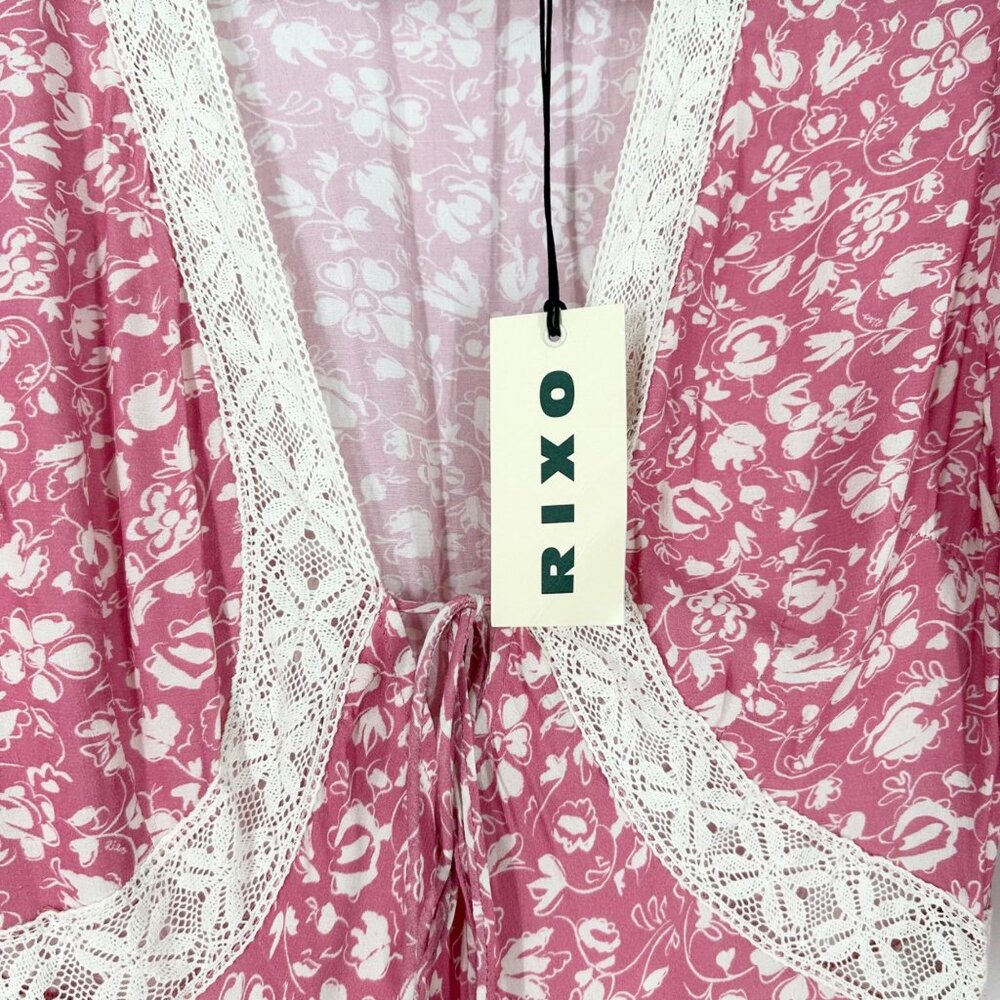 NWT Rixo Amina Maxi Dress in Amelie Floral Pink - Picture 8 of 14
